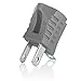 Yubi Power Grounding Adapter Plug - 2 Prong to 3 Prong Grounded Outlet - 2 Pack - Gray