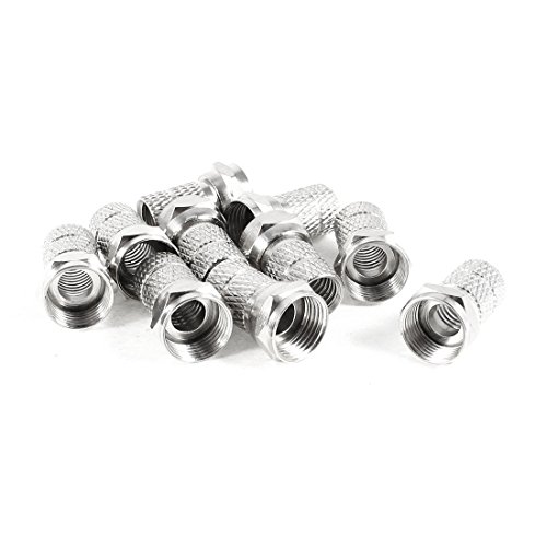 uxcell 10 Pcs F Type Male Jack CATV Replacement Connector Adapter for RG6 RG59 Cable