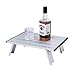 PORLAE Beach Table for Sand Foldable，Small Portable Camping Table ，Collapsible Compact Aluminum Tables with Carry Bag（Sliver）