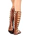 Wild Rose Odelia04 Women Leatherette Open Toe Studded Knee High Gladiator Sandal - Black