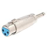 XLR 3-pin Female To 1/4" 6.35mm Mono Male Plug Audio Cable Mic Adapter