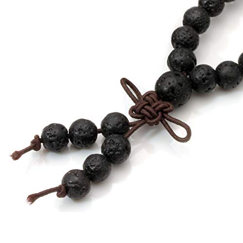 EigsoÂ 8mmÂ TibetanÂ BuddhistÂ NaturalÂ LavaÂ RockÂ StonesÂ 108Â MalaÂ PrayerÂ BeadsÂ StretchÂ BraceletÂ Necklace