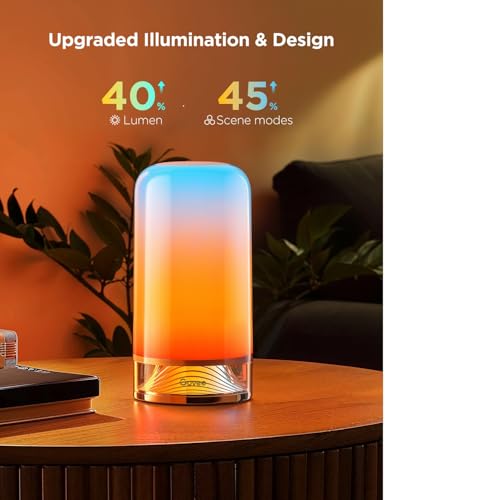 Govee Bedside Touch Table Lamp, Night Light Kids LED RGBICWW Works with Matter and Alexa,with Music Sync and 64 Scene Modes,Nightstand Light for Bedroom Decor(Corded Electric)