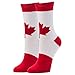 JYinstyle Women's Casual Canada Flag Pattern Socks US Size 9-11 Red White