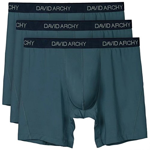 David Archy 3 Pack Men's Ultra Fast Dry Performance Boxer Briefs (L, 3pcs-Stripe Blue)