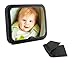 Baby Mirror for Car - Wide, Convex Rear Facing Backseat Mirror, Shatterproof and Adjustable - 360 Swivel Car Seat View Helps You Keep an Eye on Your Infant or Child - Bonus Cleaning Cloth