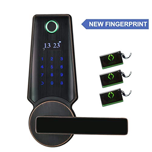 HARFO F02 Fingerprint and Touchscreen Keyless Smart Lever Door Lock, Advanced 3D Fingerprint Reader for Office Home (Aged Bronze) - Thumbnail 7