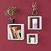 Wallniture Compact Living Room Decorative Display Cubes Floating Shelves Set of 3 White