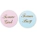 MAGJUCHE 80-Pack, 2" Gold Gender Reveal Stickers, Team boy and Team Girl Baby Shower Sticker Labels primary