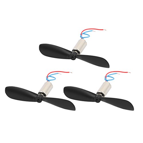 uxcell 3pcs DC 4.5V 25000RPM 6mmx12mm High Speed Motor w CCW Prop for RC Helicopter