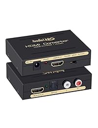 LinkS 1080P - Extractor de audio HDMI a HDMI   Toslink óptico (SPDIF)   RCA (L R) - Convertidor de Divisor de Audio de Vídeo para Google Chromecast,Fire Stick,AppleTV,Blu-Ray Player