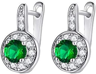 HWADMW Rot/Blau/Grün Zirkonia Ohrstecker Vergoldete/versilberte