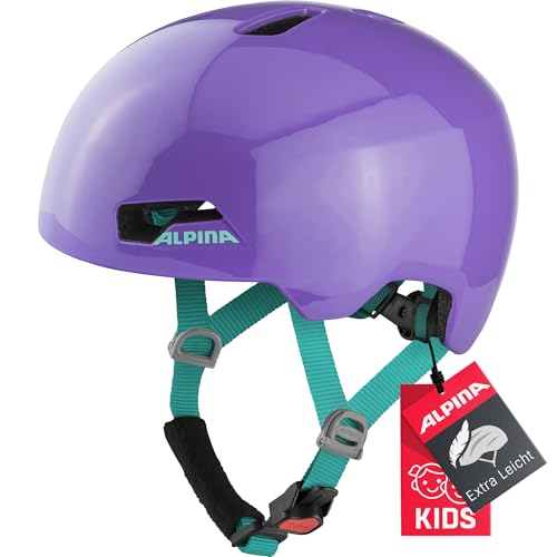 ALPINA Hackney Kinderfahrradhelm, Purple Gloss, 51-56 cm