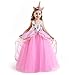 TTYAOVO Girls Unicorn Party Princess Long Dress Size (130) 5-6 Years Pink