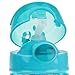 Nuby Thirsty Kids Flip-it Thin Straw Active On The Go Water Bottle with Push Cap and Carry Handle, Aqua Flamingo, 12 Ounce