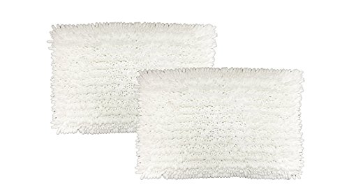 Raphael Rozen Elegant Bath Set of 2 Microfiber Shag Bath Mat, Non slip Backing, Ultra Soft, Extremely absorbent and Fast Drying. Durable, Easy Cleaning, Machine Washable. 5 White, 21"x34"
