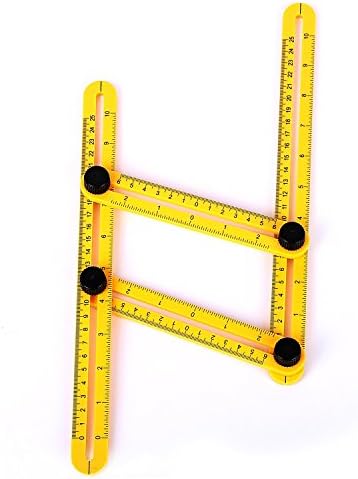 KAIFANG Multi-Angle Ruler, Measuring and Template Tool Flexible Four Folding Plastic Ruler Metric Scale Practical Angleizer Instrument for Builders Craftsmen Tilers Handymen Carpenter Roofers (Length:30cm)