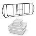 Food Serving Dish Set: 4 White Stoneware Bowls with Metal Display Stand | Perfect for Appetizers, Snacks, and Meals