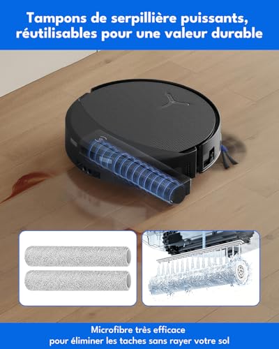 23 Accessories Kits for ECOVACS DEEBOT T90 OMNI/T90 PRO OMNI/X12 Pro Omni Robot Vacuum Cleaner: 1 Main Brush, 2 Mop Roller, 6 Side Brushes, 5 HEPA Filters, 6 Vacuum Cleaner Bags