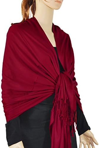 Women Designer Satin Solid Pashmina