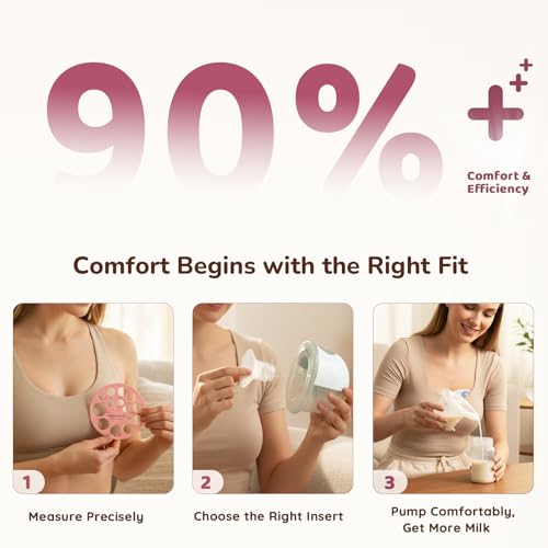 Nursi Luna Flange Inserts 10PCS 13/15/17/19/21mm for 24mm Flanges/Shield, Flange Sizing Kit Silicone Flanges Insert, Breastfeeding Essentials Kit for New Moms