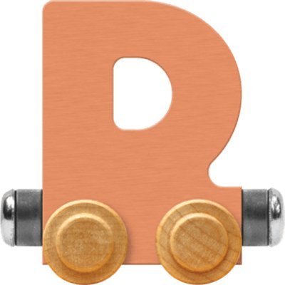 Maple Landmark NameTrain Pastel Letter Car D - Made in USA (Orange)