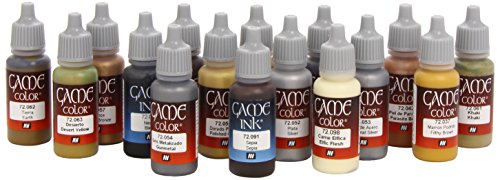 Vallejo Leather & Metal Set (16 Colors)