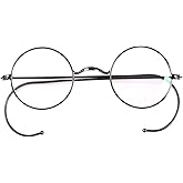 Agstum Retro Small Round Optical Rare Wire Rim Eyeglasses Frame