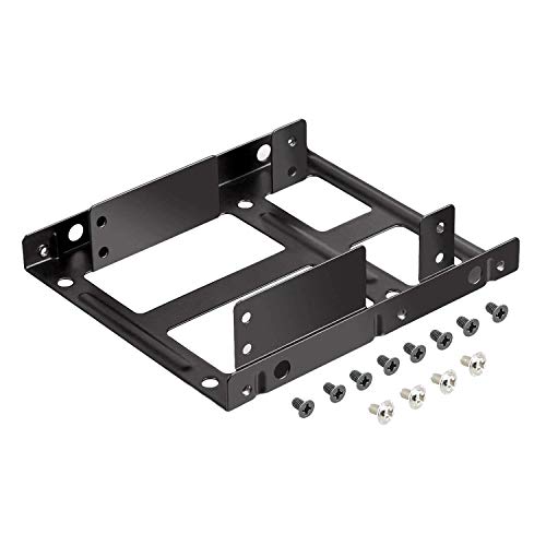Saisn 2.5" to 3.5" SSD HDD Hard Disk Drive Holder Metal Mounting Bracket Adapter (Dual Drive)