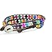 YHY Jewelry Handmade Genuine Leather Wrap Bracelet Bangle Cuff Rope Colorful Agate Beads