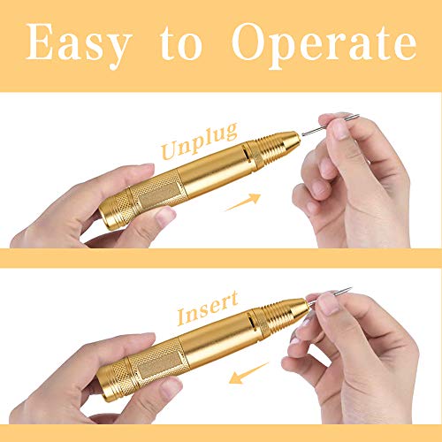Electric Nail Drills for Acrylic Nails Kit Nail File Machine Professional Portable Manicure/Pedicure Tool Include Rechargeable Battery, Heat Sink Grinder Pen Nail Polisher Set Nail Drill - Thumbnail 4