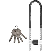 U Bike Lock, Adjustable Shackle Lock, Black | U-Shape Shackle, Fits Most Pins, Indoor and Outdoor Use
