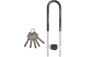 Adjustable Shackle Lock - U-Shape Shackle Lock - Bicycle Lock, fits Most pins, Ideal for Indoor and Outdoor use (Black)