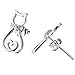 Cat Stud Earrings for Women Sterling Silver Mini Pet Cats Earrings Jewelry Studs (Clear cat earrings)