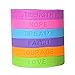 Silicone Rubber Bangle Bracelets With Inspirational Quotes; 8