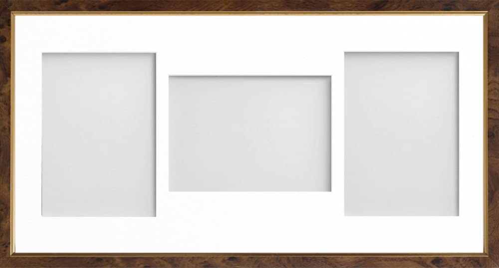 Frame Company Drayton Multi Aperture Photo Frame, Walnut, 20x10 for 7x5 inch (x3 PLP)