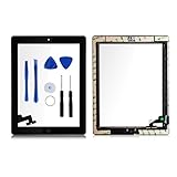 Toontor for iPad 2 Screen Replacement Assembly, Touch Glass Screen Digitizer Parts with Home Button & Camera Holder + Free Tool Kits + Adhesive Tape Pre-attached (Black)
