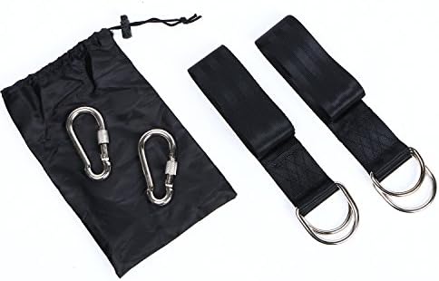 2x 4ft Tree Swing Strap Hanging Kit Hold up to 1400lbs Safety and Easy Installation With Two Knock Snap caradiners and a Polyster Bag