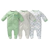 Gerber Onesies Unisex Baby Sleep N' Play Sleepers 3 Pack Frog