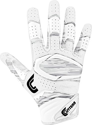 Cutters Gloves Youth Rev Pro 2.0 Phantom Camo Receiver Gloves, White, Small