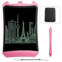 Dimi 8.5 Inch LCD Writing Tablet,Robot Electronic Writing Pads Drawing Board with Case Gifts for Kids & Adults Office Blackboard + Erase Button Lock Included(Pink + Stylus)