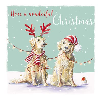 GBCC Ling Design Pack of 6 Artistic Charity Christmas Cards - 'Light Up Christmas' - 6 Cards of 1 Illustrated Design - From The Great British Card Company, Multicoloured, 141 x 141 mm