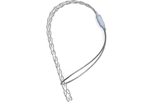 YZELCMT Cable Pulling Grip Lassos for 4-6mm（0.16"-0.24"）electrical wire, single head rope loop, 8.66" long steel wire mesh sock, Anti-slip flexible cable sleeve