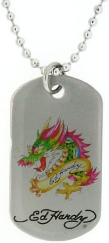 ed hardy dog tag necklace