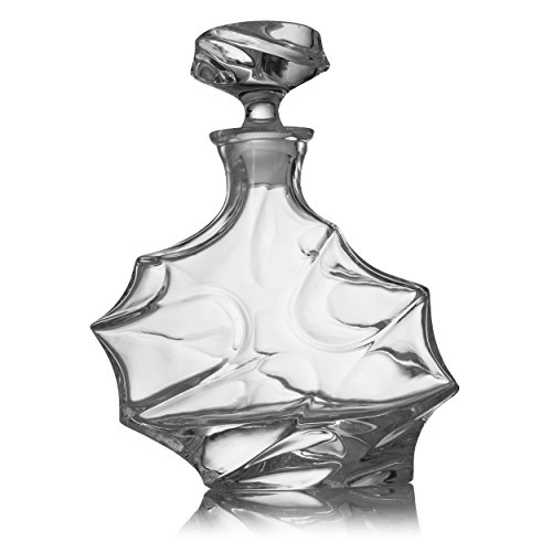 Beautiful Mountain Decanter Set, by The Wine Savant - Limited Edition and Luxurious Lead Free Glass, Comes with 1 Decanter (750ML) 4 Glasses