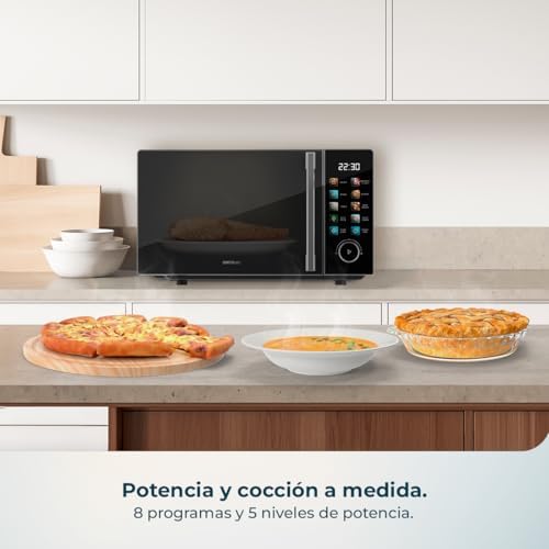 Microondas 20L Proclean 6030 Black. Potencia de 700 W, 8 Programas, 10 Niveles de Potencia, Pantalla Táctil a Color, Temporizador, Plato Giratorio de 255mm
