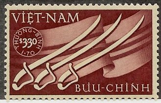 South Vietnam Stamps - 1952, Scott B2, Sabers & Flag, MNH, F-VF