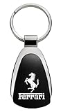 Ferrari Laser Etched Black Teardrop Keychain