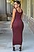 Usstore Women Dress Bandage Bodycon Party Cocktail Maxi Long Dresses (Asia S, Wine red)