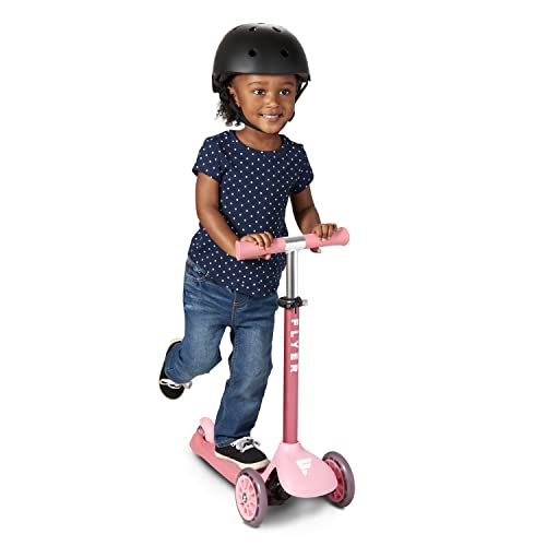 Flyer Glider Jr., Radio Flyer Lean to Steer Toddler Scooter, Pink, for Kids Ages 2-5 Years